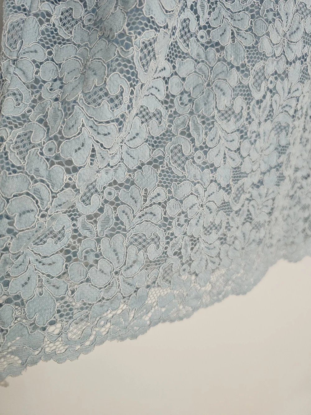 Zara Powder Blue Lace Blouse Black Peter Pan Collar Size S - Picture 4 of 8